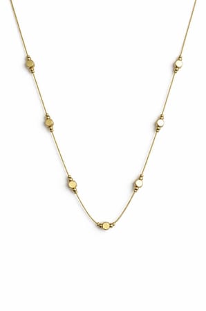 Minimal Gold Boncuk Detaylı Kadın Çelik Kolye