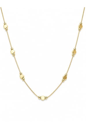 Minimal Gold Boncuk Detaylı Kadın Çelik Kolye