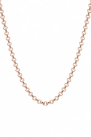 Exclusive Seri Rose Renk Oval Halka Zincir Model Kadın Çelik Kolye