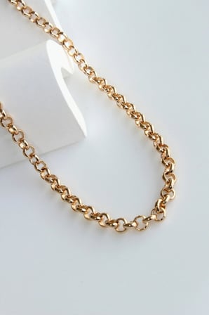 Exclusive Seri Rose Renk Oval Halka Zincir Model Kadın Çelik Kolye