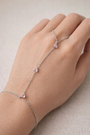 Pembe Zirkon Taşlı Tasarım Kadın ŞAHMERAN