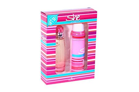 She Pretty EDT Çiçeksi Kadın Parfüm 50 ml & She is Pretty Deodorant 150 ml 