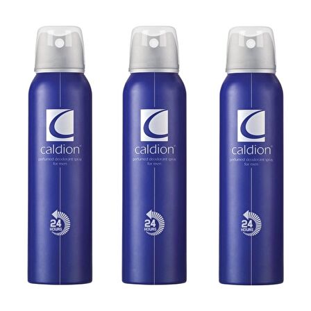 Caldion Pudrasız Ter Önleyici Leke Yapmayan Erkek Sprey Deodorant 150 ml x 3