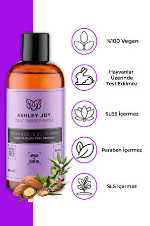 Ashley Joy İnce Telli Saçlar İçin Argan&Zeytinyağlı Şampuan 400 ML