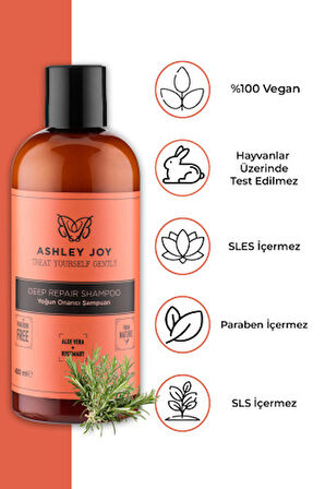 Ashley Joy Yoğun İşlem Görmüş ve Yıpranmış Saçlara Özel Yoğun Onarıcı Şampuan 400 ML