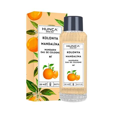 Hunca Mandalina 80 Derece Cam Şişe 250 ml Kolonya