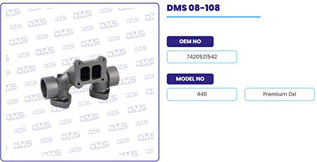 Renault Truck Egzoz Manıfoldu Orta Renault Truck DXI 440 O - Demosan 08-108