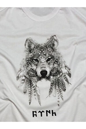 Kurtlu Göktürk Baskılı Tişört