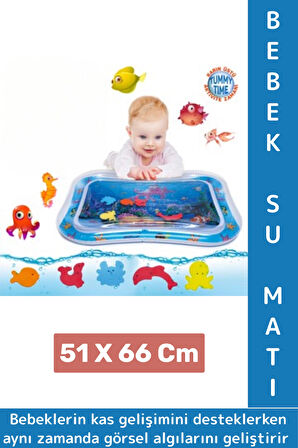 Özel Üretim BPA Free Bebek Aktivite Oyuncağı Emekleme Zamanı Yatak Minder Renkli Su Oyun Matı Mavi