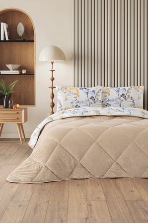 Nordelle Battal Boy Lüx Wellsoft Yorgan Çift Taraflı - 2 Adet Yastık Kılıflı Yorgan Seti 215x235 cm