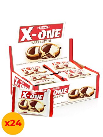 X-One Tartelette Sütlü Kakaolu Krema Dolgulu Kakao Kaplı Bisküvi 20 Gr X 24 Adet Kutulu