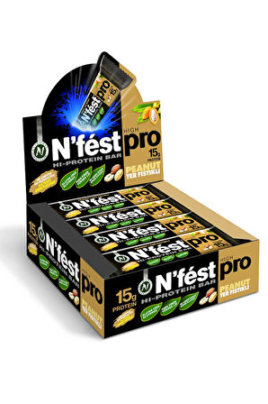 Yüksek Protein Bar Yer Fıstıklı 50g x 12 Adet