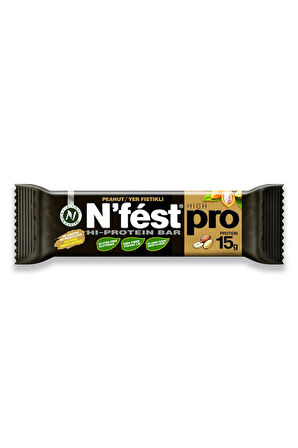 Yüksek Protein Bar Yer Fıstıklı 50g x 12 Adet