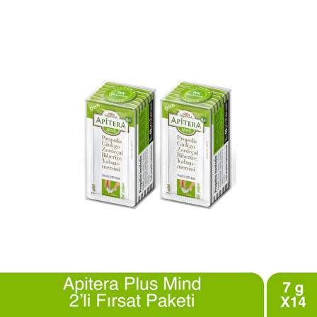  APİTERA PLUS MİND 7 G X 14 ADET (GİNKGO BİLOBA, PROPOLİS, ZERDEÇAL, BİBERİYE, YABAN MERSİNİ, DHA, BAL)