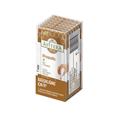 Apitera PROP Doğal Bal, C Vitamini ve 175 mg Propolis İçeren Takviye Edici 7’li Saşe