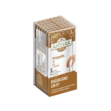Apitera PROP Doğal Bal, C Vitamini ve 175 mg Propolis İçeren Takviye Edici 56lı Saşe