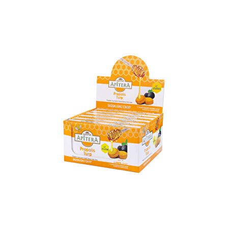 Apitera Doğal Bal, Turp, Kurkumin, C Vitamini ve Propolis İçeren Takviye Edici 96’lı Boğaz Pastili