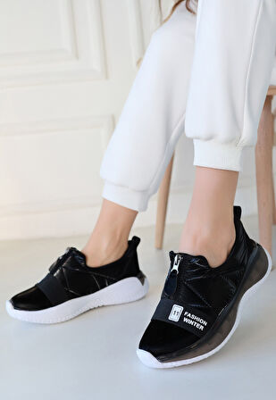 Pabucmarketi Siyah Paraşüt Kadın Sneaker Ayakkabı