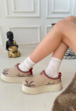 Pabucmarketi Kadın Bej Süet Bot