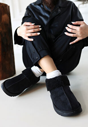 Pabucmarketi Siyah Süet Kadın Bot