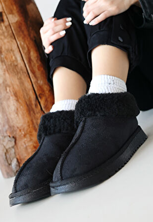 Pabucmarketi Siyah Süet Kadın Bot