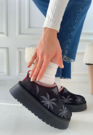 Pabucmarketi Kadın Siyah Süet Bot