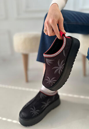 Pabucmarketi Kadın Siyah Süet Bot