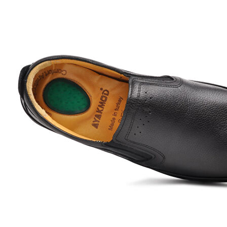 Aspor Siyah Hakiki Deri Erkek Günlük Ayakkabı