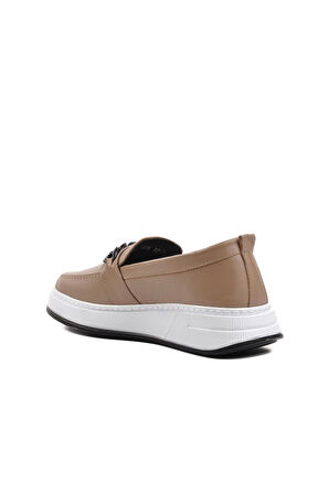 Aspor Bej Kadın Düz Rahat Günlük Ayakkabı