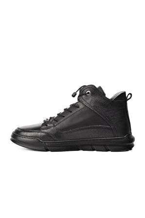 Aspor Siyah Hakiki Deri Sneaker Erkek Bot