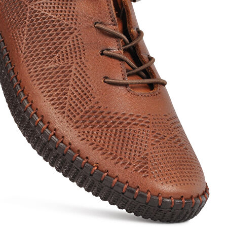 Voyager Taba Kadın Hakiki Deri Düz Rahat Günlük Ayakkabı