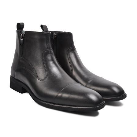 Aspor Siyah Hakiki Deri Klasik Erkek Bot