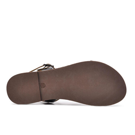 Aspor Siyah Kadın Düz Sandalet