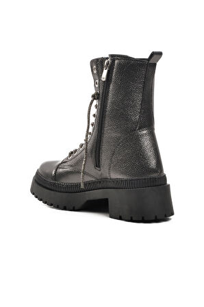 Aspor Gri Gümüş Platin Kadın Topuklu Bot