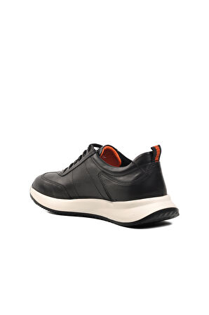 Aspor Siyah Hakiki Deri Erkek Sneaker Ayakkabı