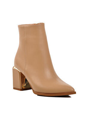 Aspor Nude Nut İçi Polarlı Topuklu Kadın Topuklu Bot