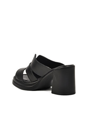Venüs Siyah Kadın Topuklu Terlik