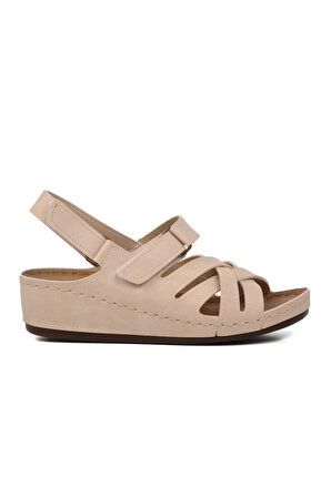 Aspor Bej Kadın Düz Sandalet