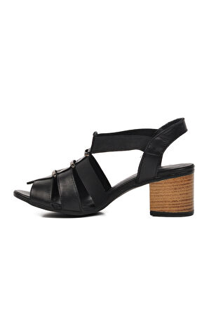 Venüs Siyah Kadın Topuklu Sandalet