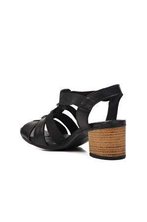 Venüs Siyah Kadın Topuklu Sandalet