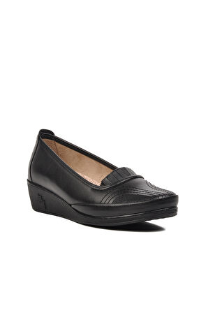 Aspor Siyah Kadın Düz Rahat Günlük Ayakkabı