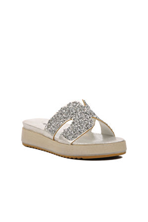 Aspor Gümüş Gri Kadın Terlik