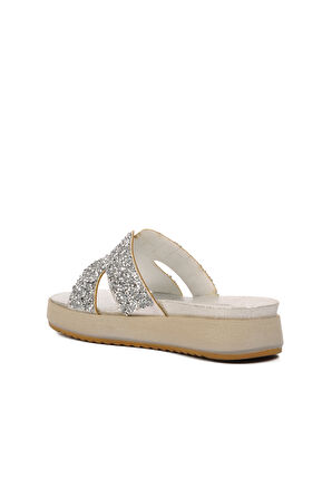 Aspor Gümüş Gri Kadın Terlik