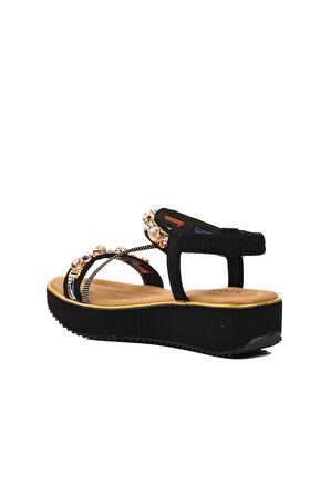 Voyager Siyah Kadın Düz Sandalet