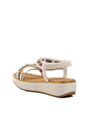 Voyager Beyaz Kadın Düz Sandalet