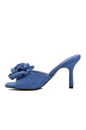 Aspor Mavi Kadın Topuklu Terlik