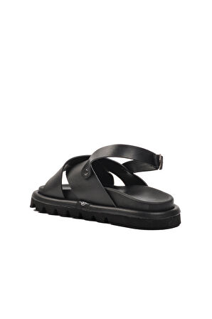 Aspor Siyah Kadın Düz Sandalet