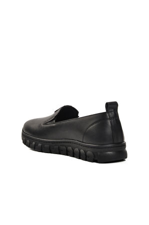 Voyager Siyah Kadın Hakiki Deri Düz Rahat Günlük Ayakkabı