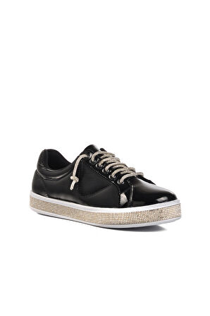 Aspor Siyah Rugan Kadın Sneaker
