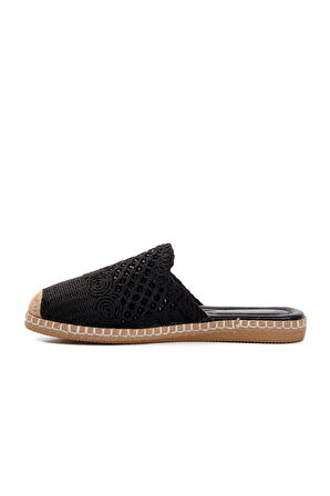 Aspor Siyah Örme Triko Kadın Ev Terliği